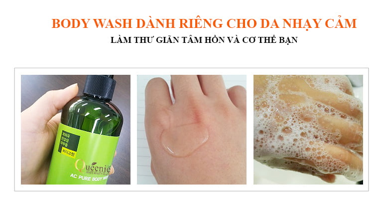 Sữa tắm thảo dược kháng viêm kiểm soát mụn Ac Pure Queenie Mỹ phẩm Hàn Quốc 250ml 16 review sua tam tri mun da nhay cam queenie