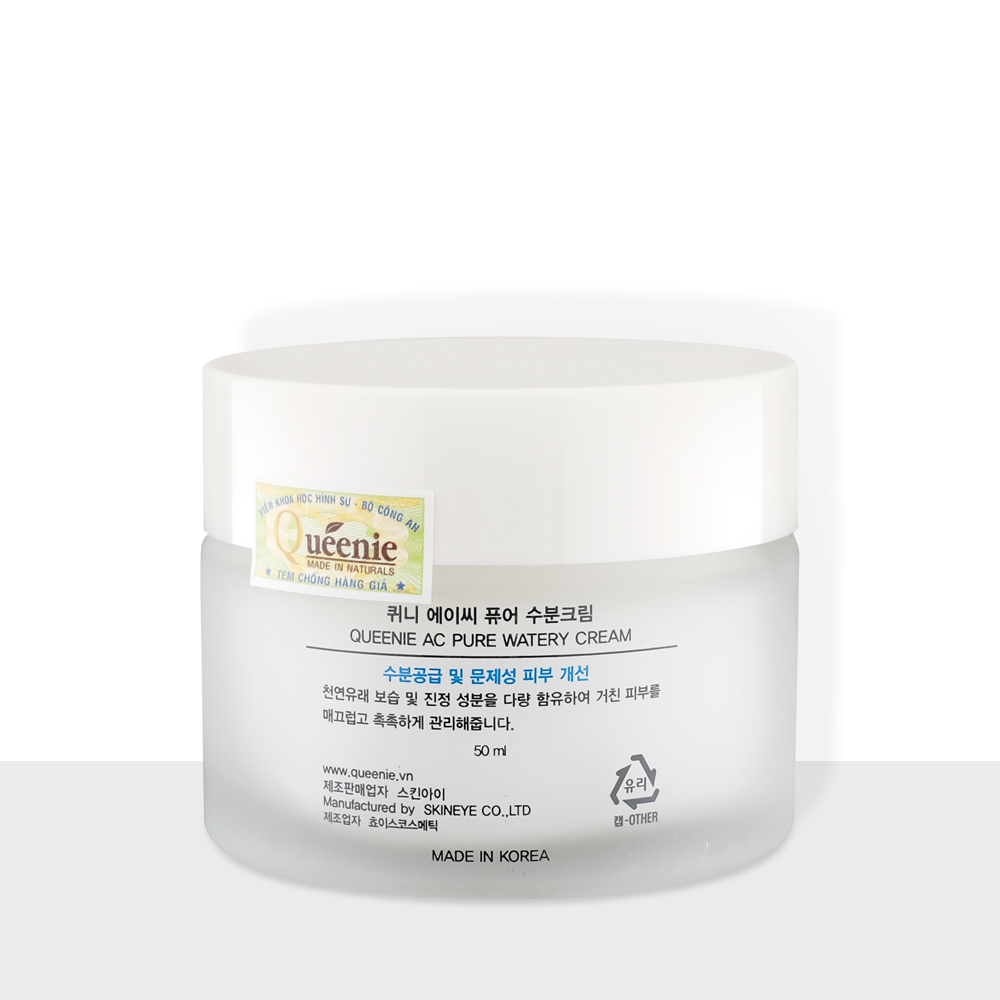 Kem dưỡng trắng da, kiềm dầu - Queenie Ac Pure Watery Cream, 50ml 4 2 16
