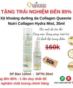 Xịt khoáng dưỡng ẩm bổ sung Collagen Queenie Mỹ phẩm Hàn Quốc 120ml 13 Xit khoang duong da Collagen 35ml