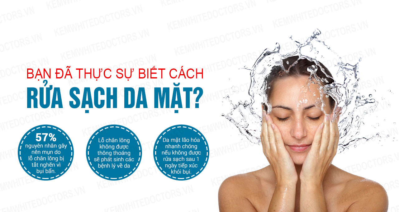 Cách chăm sóc dưỡng trắng da 2 Làm sạch da loại bỏ bụi bẩn và làm trắng da