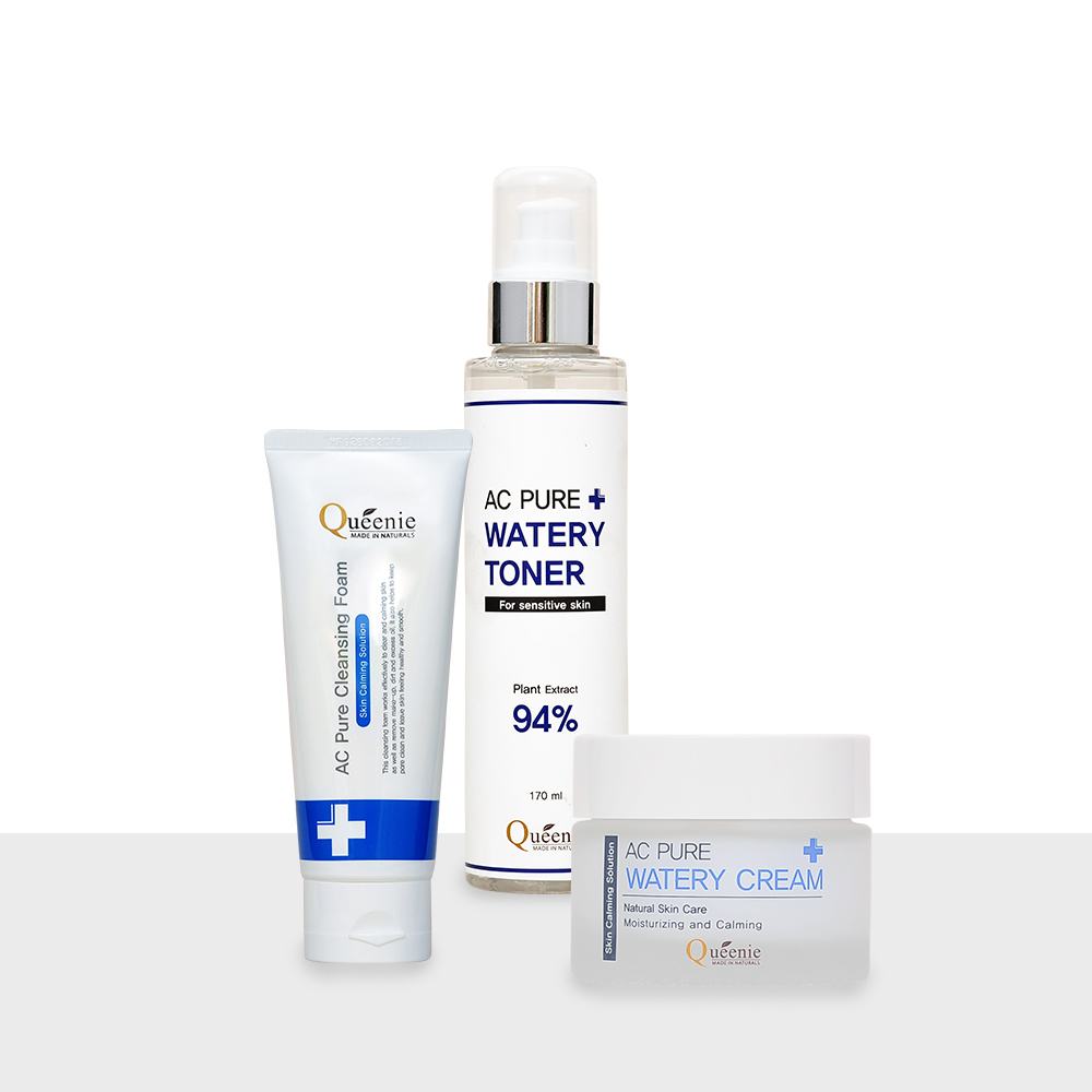Bộ dưỡng trắng da giảm dầu giảm mụn Queenie AC Pure 3 bộ dưỡng trắng da giảm dầu giảm mụn Queenie AC Pure: