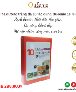 Mặt Nạ Dưỡng Trắng Da Queenie Collagen Trứng Cá Hồi 10 Tác Dụng 21g - 10 miếng