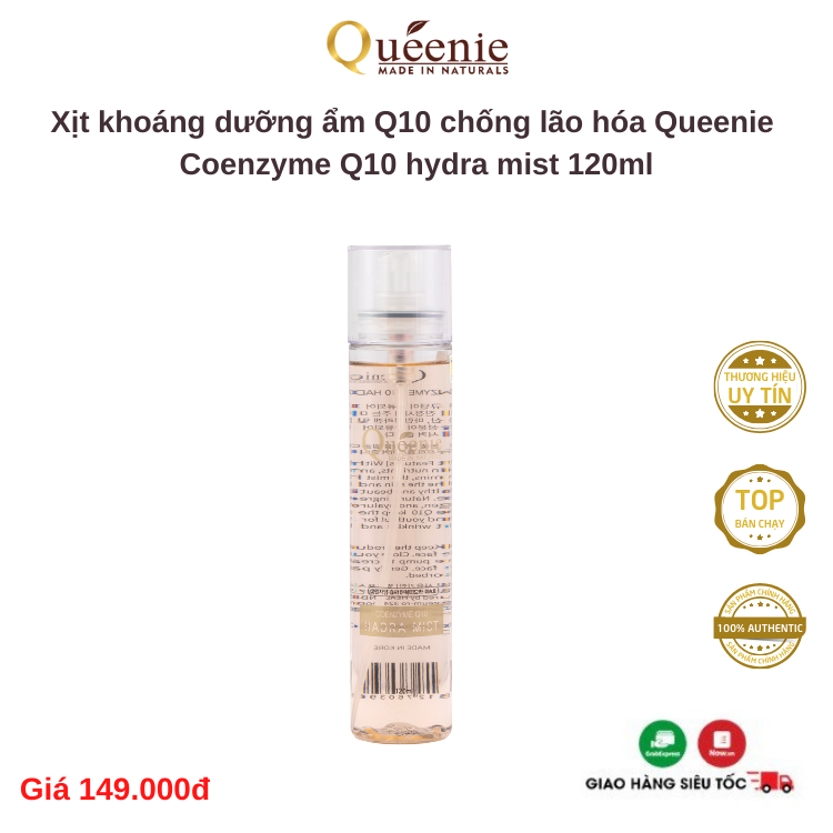 Xịt khoáng dưỡng ẩm Q10 chống lão hóa Queenie Mỹ phẩm Hàn Quốc 120 ml 5 Xit khoang duong am Q10 120ml 2