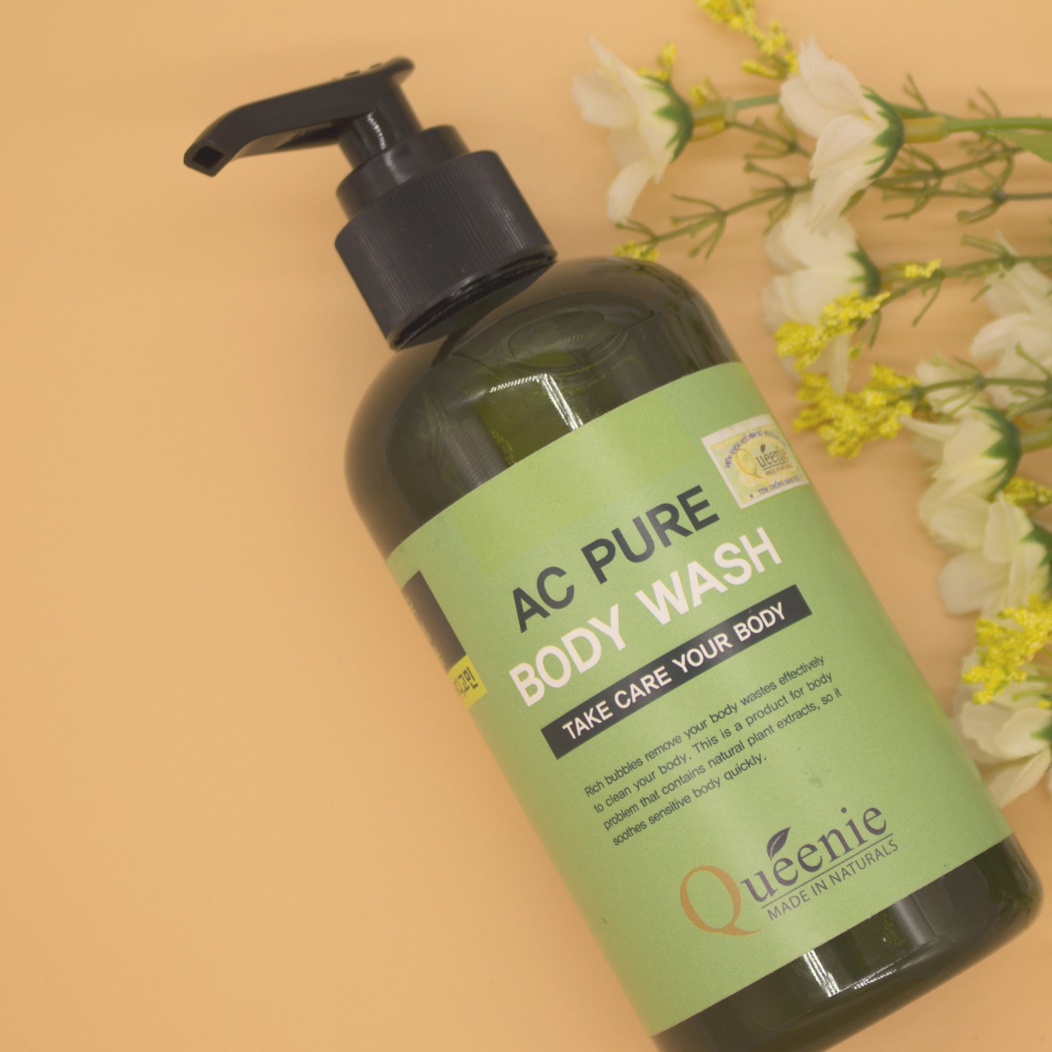 Sữa tắm thảo dược kháng viêm kiểm soát mụn Ac Pure Queenie Mỹ phẩm Hàn Quốc 250ml 8 sữa tắm