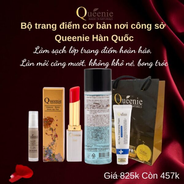 Bộ trang điểm cơ bản nơi công sở Queenie Hàn Quốc 4 Bộ trang điểm cơ bản nơi công sở Queenie Hàn Quốc