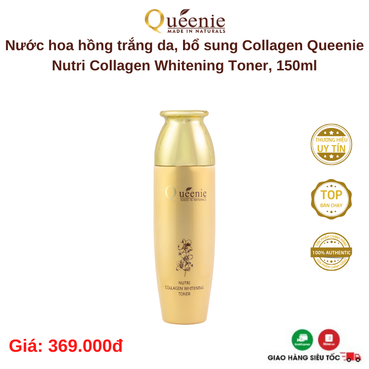 Nước hoa hồng Hàn Quốc Queenie dưỡng trắng da, bổ sung Collagen150ml 5 Nuoc hoa hong Coaalgen 150ml 2
