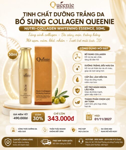 Tinh chất trắng da bổ sung Collagen Queenie Mỹ phẩm Hàn Quốc 50ml 23 TC Q 30