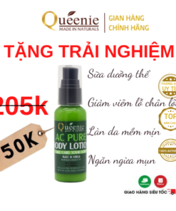 Sữa dưỡng thể thảo dược Queenie AC Pure trải nghiệm 50ml