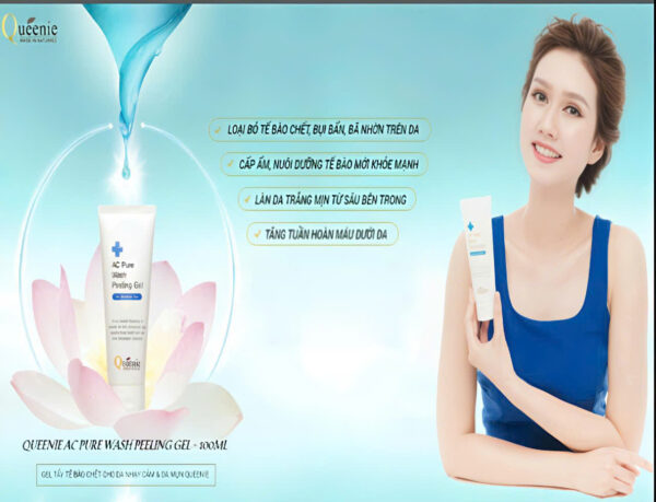 Gel tẩy tế bào chết cho da nhạy cảm và da mụn Queenie AC Pure