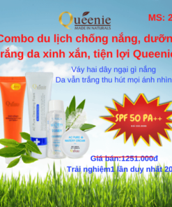 Combo du lịch chống nắng, dưỡng trắng da xinh xắn, tiện lợi Queenie