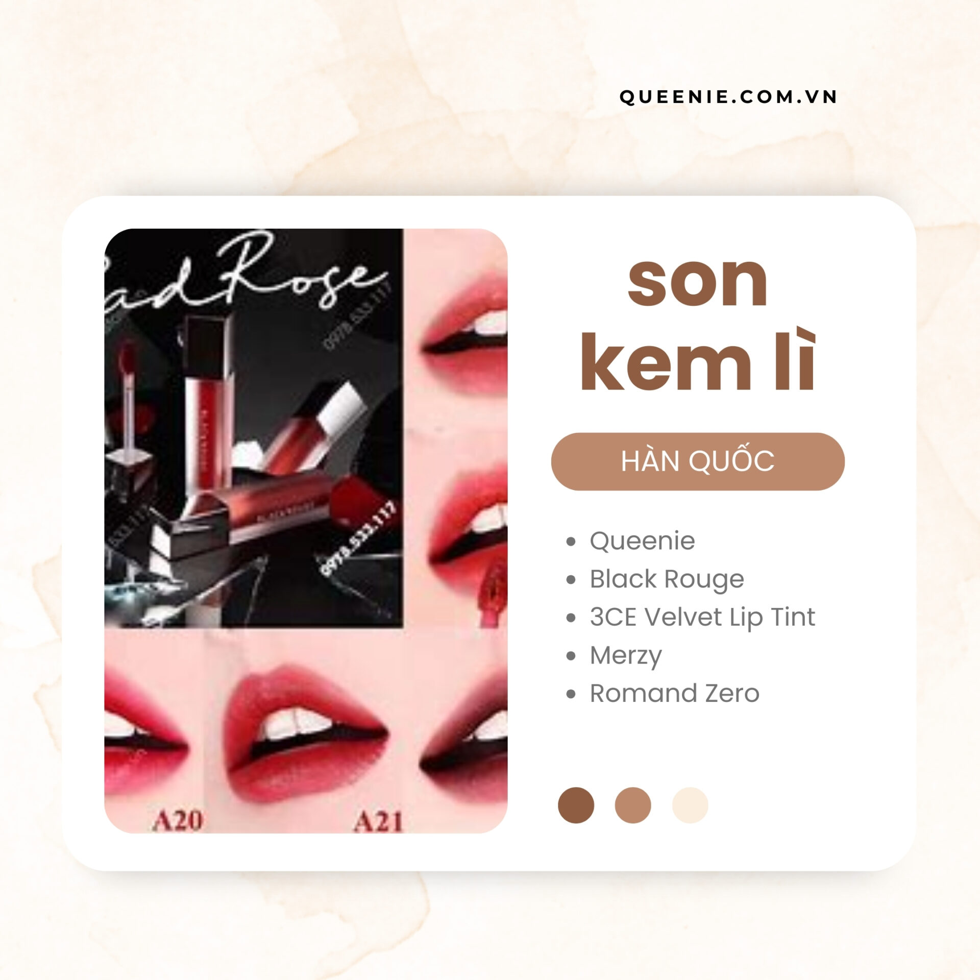 Các loại son kem lì hàn quốc 1 20 1