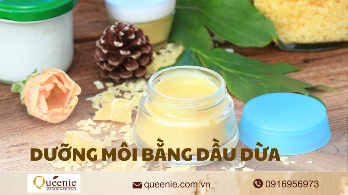 Dưỡng môi bằng dầu dừa