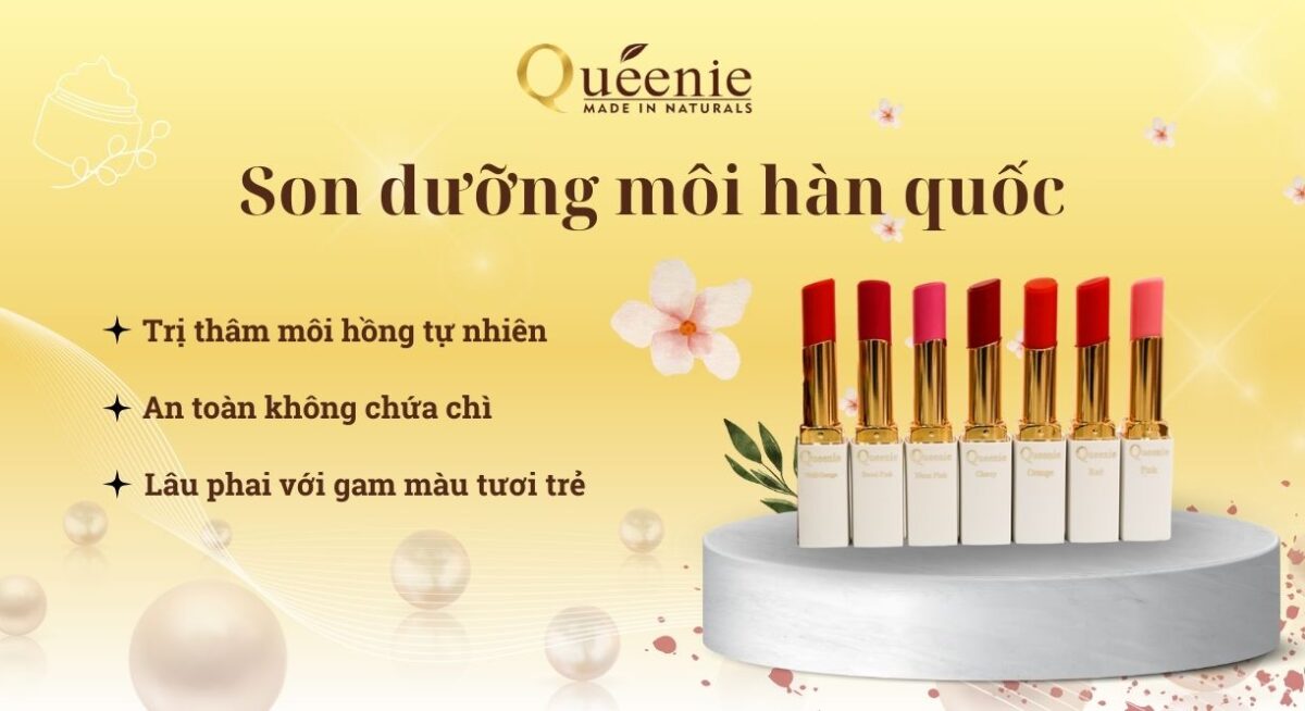 Son dưỡng môi Hàn Quốc 1 Son dưỡng môi hàn quốc queenie lâu phai