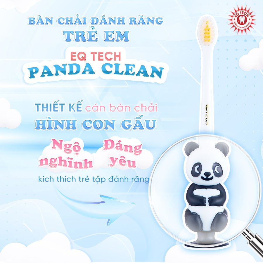Bàn chải đánh răng trẻ em hình con Gấu EQ Tech Junior Panda Clean 4 Ban Chai Danh Rang Tre Em Hinh Con Gau EQ Tech Junior Panda Clean3