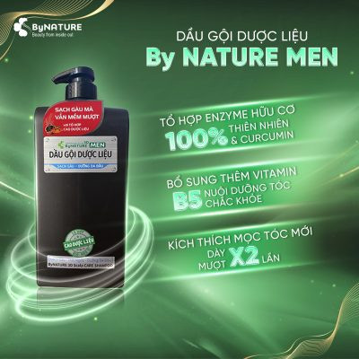 Dầu gội dược liệu ByNATURE MEN Dưỡng da đầu sạch gàu 600g 7 Dau goi duoc lieu ByNATURE MEN Duong da dau sach gau 600g5