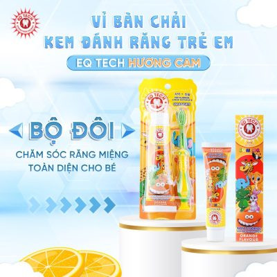 Vỉ bàn chải kem đánh răng trẻ em EQ Tech Junior Orange 5 Vi ban chai kem danh rang tre em EQ Tech Junior Orange2