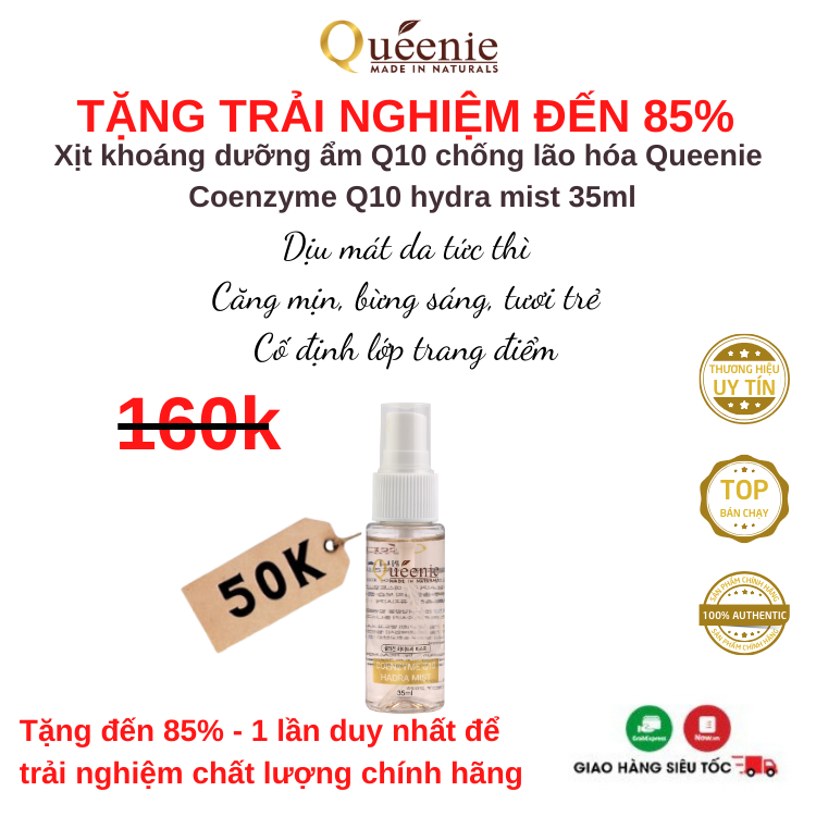Xịt khoáng dưỡng ẩm Q10 chống lão hóa Queenie Mỹ phẩm Hàn Quốc 120 ml 10 Xit khoang duong am Q10 10ml 2