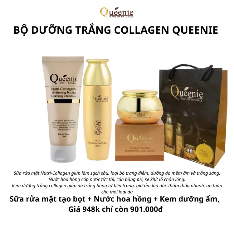 BỘ DƯỠNG TRẮNG COLLAGEN QUEENIE MÃ 123510 3 123510 1