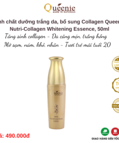 BỘ BA DƯỠNG TRẮNG COLLAGEN QUEENIE Mã 123555 14 Tinh chat duong trang da bo sung Collagen 50ml